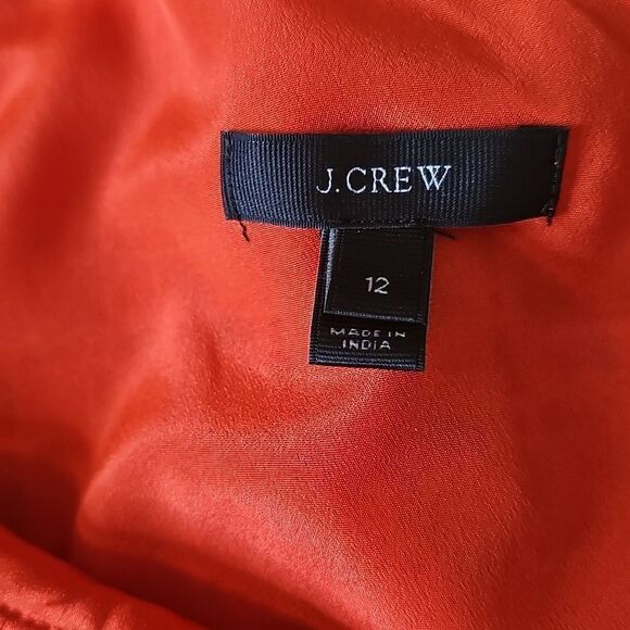 J.crew 12 Ruffle One-Shoulder Bright Poppy Red Eyelet Top - Picture 5 of 9